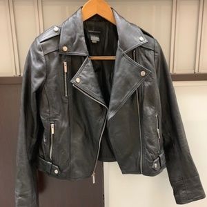Moda International Leather Moto Jacket